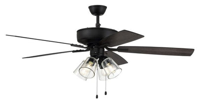 52" Pro Plus 104 in Flat Black  w/ Flat Black/Grey Wood Blades Ceiling Fan CRAFTMADE