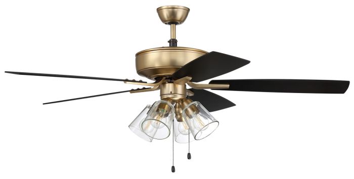 52" Pro Plus 104 in Satin Brass w/ Black Walnut/Flat Black Blades Ceiling Fan CRAFTMADE