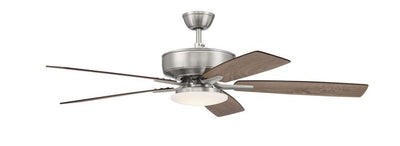 52" Pro Plus 112 in Brushed Polished Nickel w/ Driftwood/Grey Walnut Blades Ceiling Fan CRAFTMADE