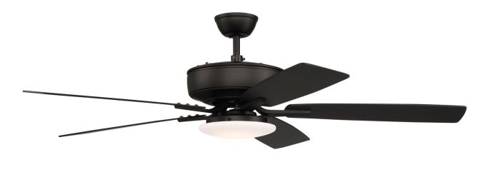 52" Pro Plus 112 in Flat Black  w/ Flat Black/Grey Wood Blades Ceiling Fan CRAFTMADE