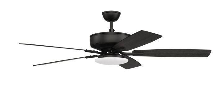 52" Pro Plus 112 in Flat Black  w/ Flat Black/Grey Wood Blades Ceiling Fan CRAFTMADE