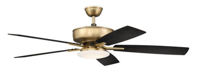 52" Pro Plus 112 in Satin Brass w/ Black Walnut/Flat Black Blades Ceiling Fan CRAFTMADE