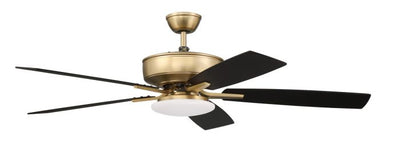 52" Pro Plus 112 in Satin Brass w/ Black Walnut/Flat Black Blades Ceiling Fan CRAFTMADE