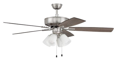 52" Pro Plus 114 in Brushed Polished Nickel w/ Driftwood/Grey Walnut Blades Ceiling Fan CRAFTMADE