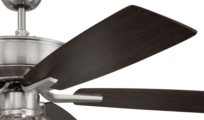 52" Pro Plus 114 in Brushed Polished Nickel w/ Driftwood/Grey Walnut Blades Ceiling Fan CRAFTMADE