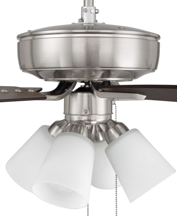 52" Pro Plus 114 in Brushed Polished Nickel w/ Driftwood/Grey Walnut Blades Ceiling Fan CRAFTMADE