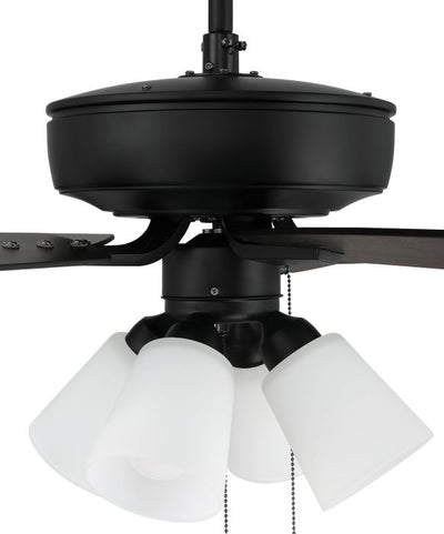 52" Pro Plus 114 in Flat Black  w/ Flat Black/Grey Wood Blades Ceiling Fan CRAFTMADE