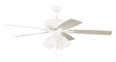 52" Pro Plus 114 in White w/ White/Washed Oak Blades Ceiling Fan CRAFTMADE