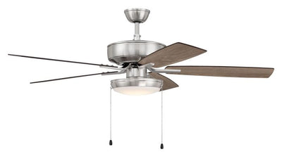 52" Pro Plus 119 in Brushed Polished Nickel w/ Driftwood/Grey Walnut Blades Ceiling Fan CRAFTMADE