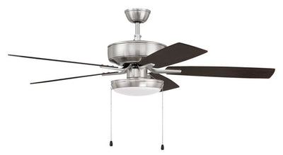 52" Pro Plus 119 in Brushed Polished Nickel w/ Driftwood/Grey Walnut Blades Ceiling Fan CRAFTMADE