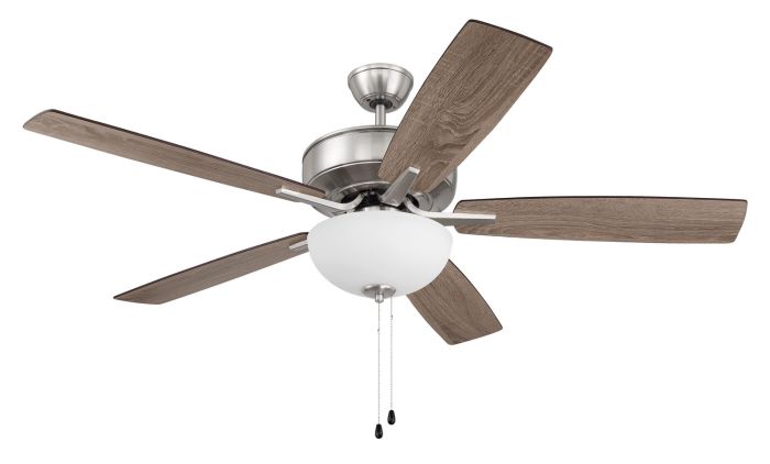 52" Pro Plus 211 in Brushed Polished Nickel w/ Drifwood/Grey Walnut Blades Ceiling Fan CRAFTMADE