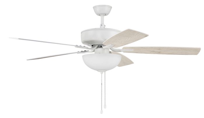 52" Pro Plus 211 in White w/ White/Washed Oak Blades Ceiling Fan CRAFTMADE