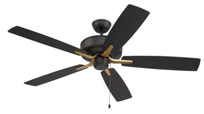 52" Pro Plus in Flat Black/Satin Brass w/ Black Walnut/Flat Black Blades Ceiling Fan CRAFTMADE