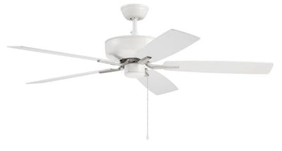 52" Pro Plus in White/Polished Nickel w/ White/Washed Oak Blades Ceiling Fan CRAFTMADE