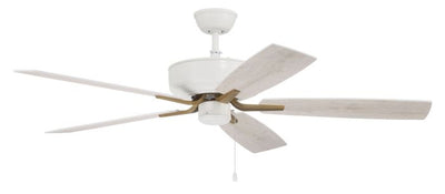 52" Pro Plus  in White/Satin Brass w/ White/Washed Oak Blades Ceiling Fan CRAFTMADE