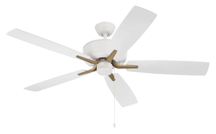 52" Pro Plus  in White/Satin Brass w/ White/Washed Oak Blades Ceiling Fan CRAFTMADE