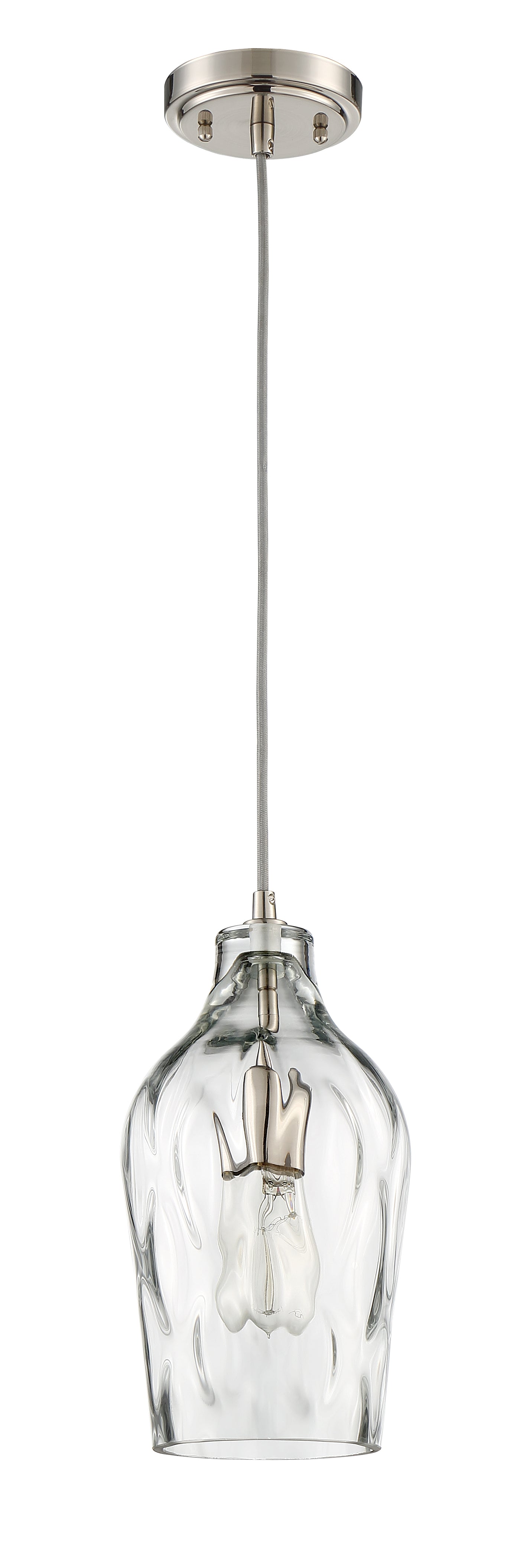 6.63" 1 Light Mini Pendant in Brushed Polished Nickel Pendant Craftmade