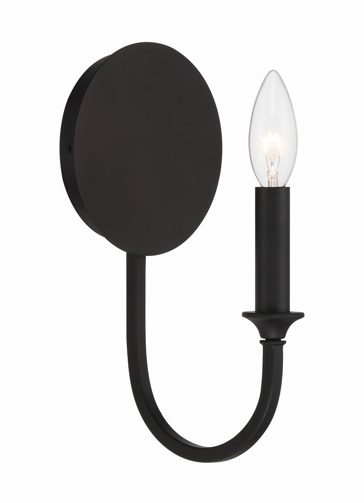 Payton 1 Light Black Forged Sconce Wall Sconce Crystorama