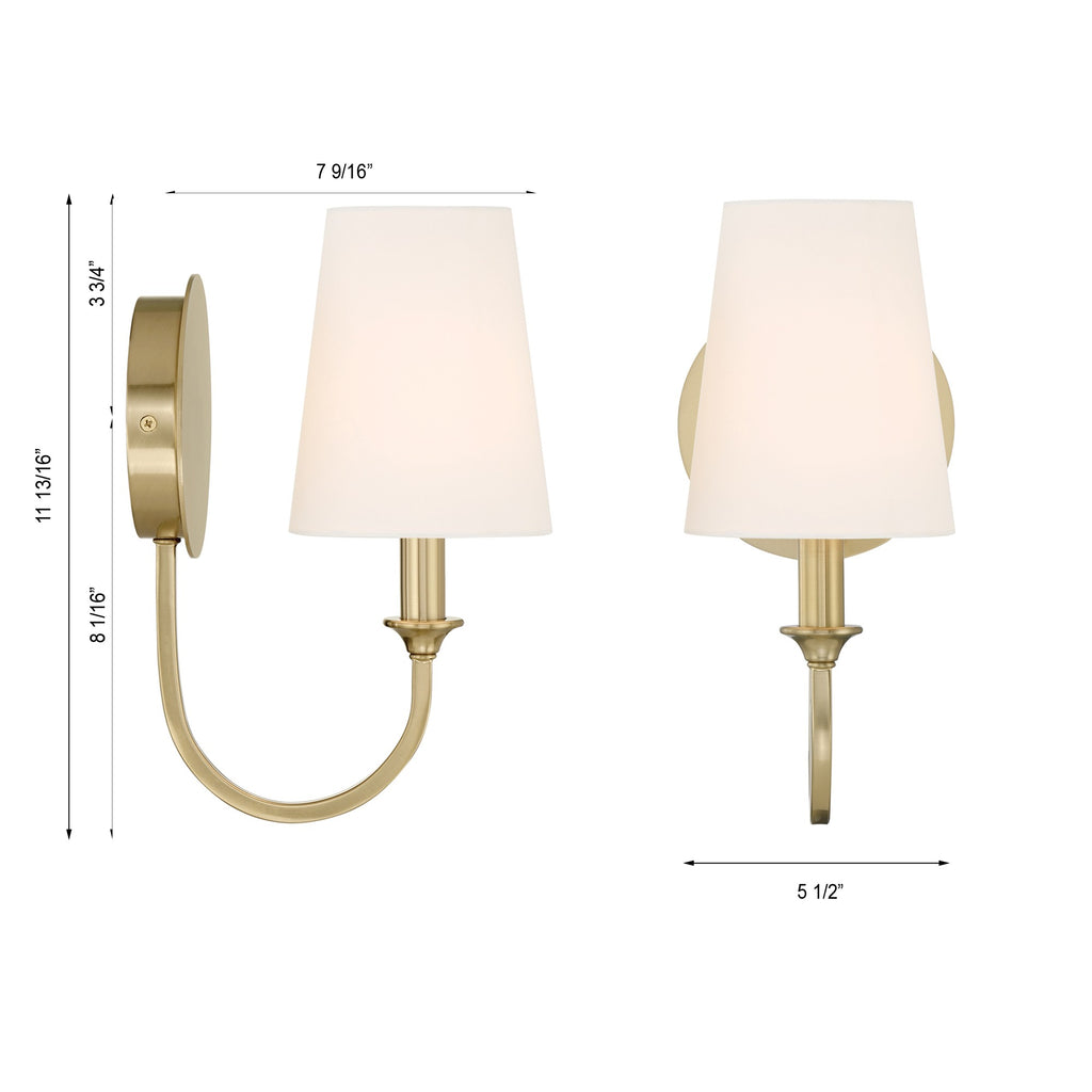 Payton 1 Light Vibrant Gold Sconce Wall Sconce Crystorama