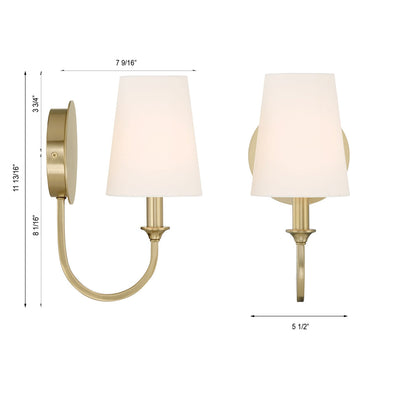 Payton 1 Light Vibrant Gold Sconce Wall Sconce Crystorama