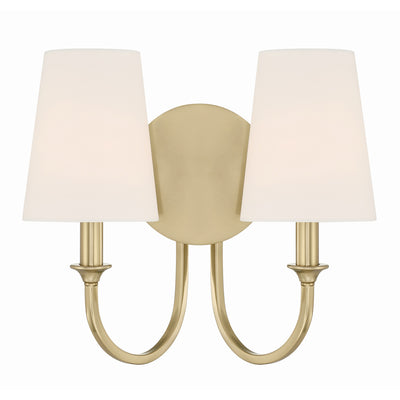 Payton 2 Light Vibrant Gold Sconce Wall Sconce Crystorama