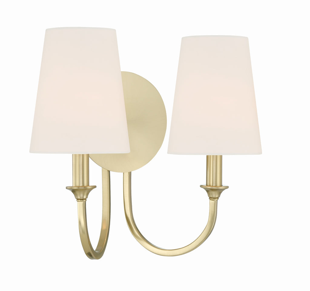 Payton 2 Light Vibrant Gold Sconce Wall Sconce Crystorama