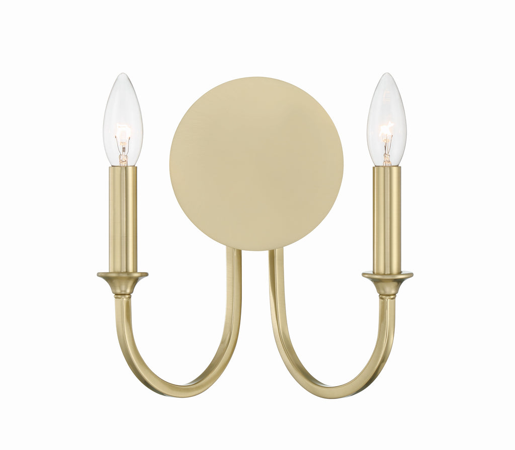 Payton 2 Light Vibrant Gold Sconce Wall Sconce Crystorama