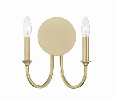 Payton 2 Light Vibrant Gold Sconce Wall Sconce Crystorama