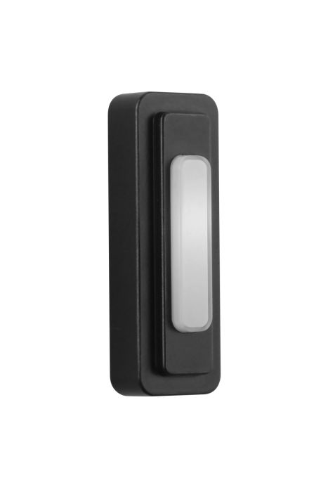 Surface Mount LED Lighted Push Button, Tiered in Flat Black Doorbell Button Craftmade