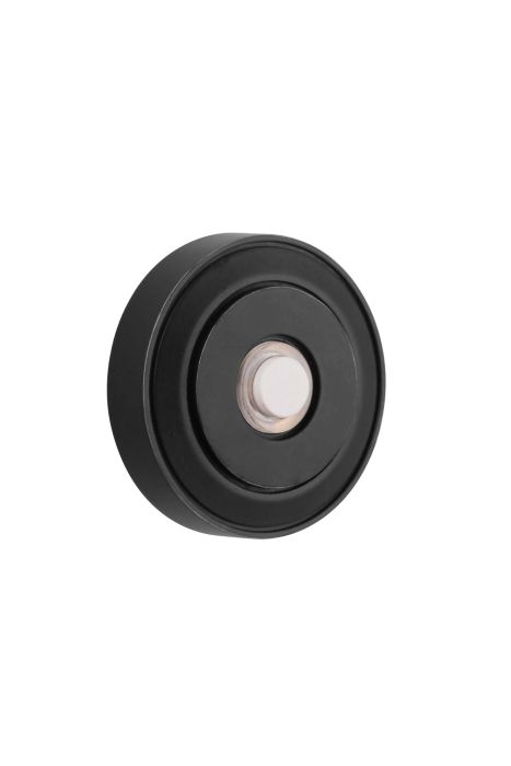 Surface Mount LED Lighted Push Button, Round LED Halo Light in Flat Black Doorbell Button Craftmade