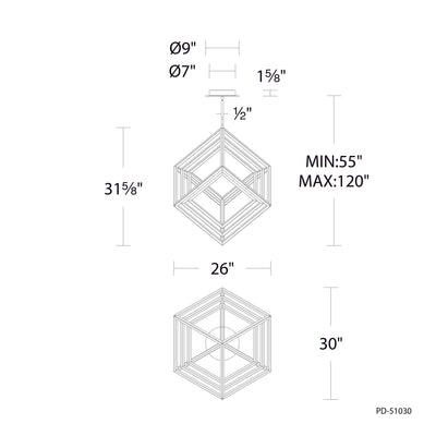 Atlas LED Chandelier Chandelier WAC Lighting