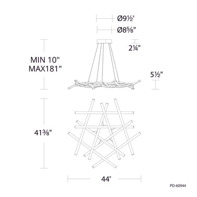 Divergence LED Chandelier Chandelier WAC Lighting