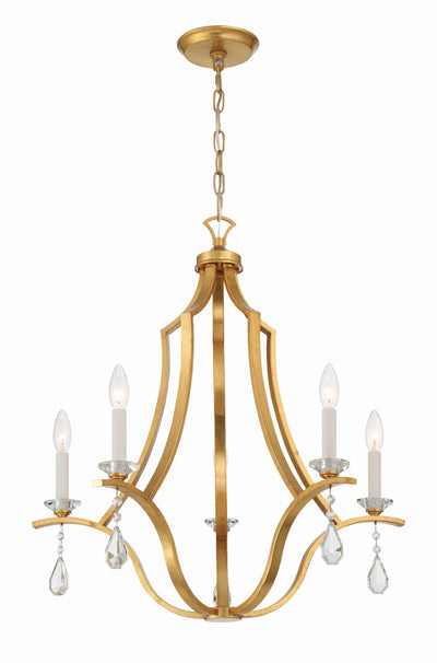 Perry 5 Light Antique Gold Chandelier Chandelier Crystorama