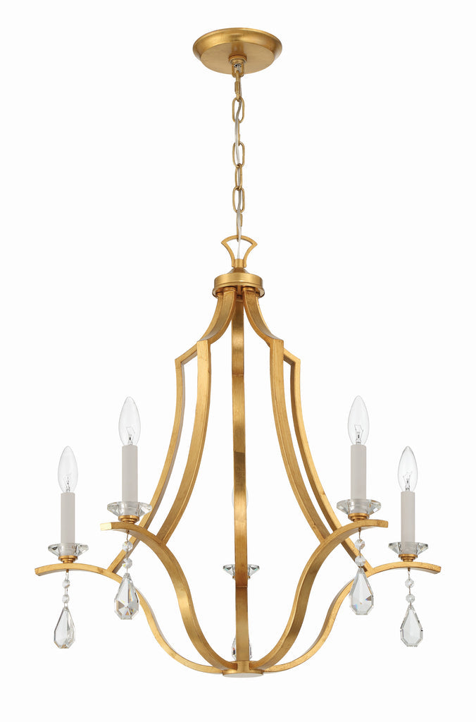 Perry 5 Light Antique Gold Chandelier Chandelier Crystorama