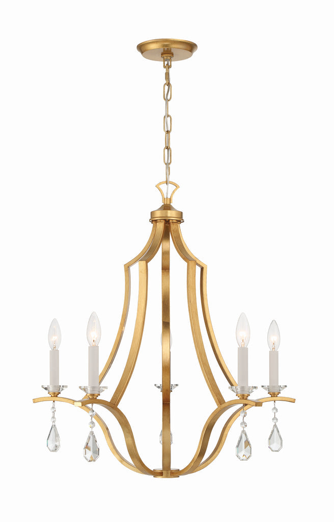 Perry 5 Light Antique Gold Chandelier Chandelier Crystorama