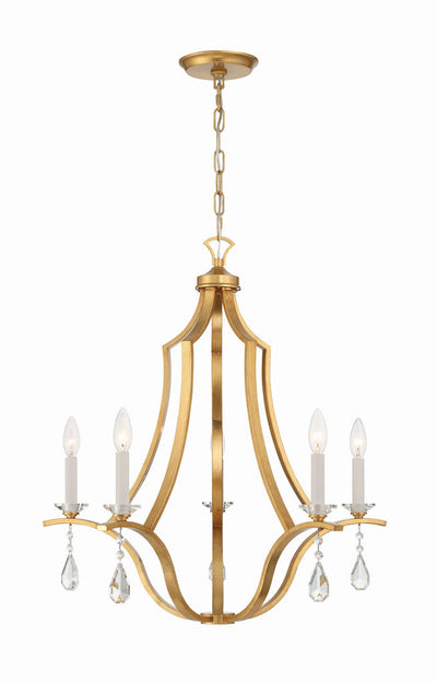 Perry 5 Light Antique Gold Chandelier Chandelier Crystorama