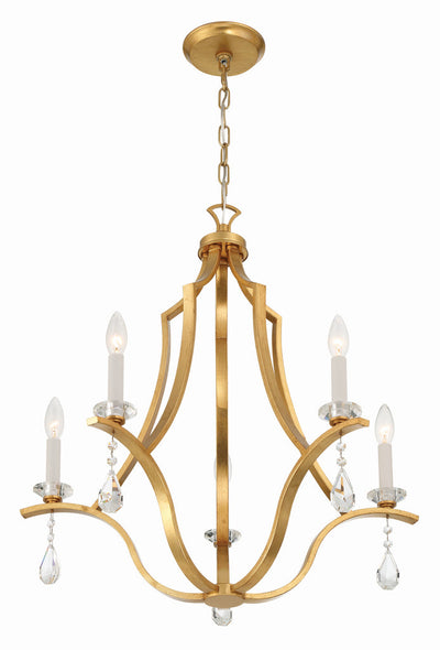 Perry 5 Light Antique Gold Chandelier Chandelier Crystorama