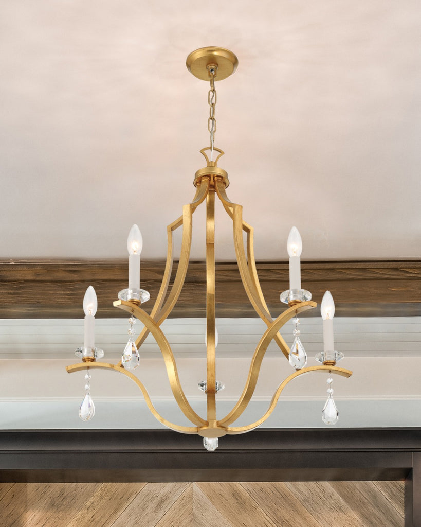 Perry 5 Light Antique Gold Chandelier Chandelier Crystorama