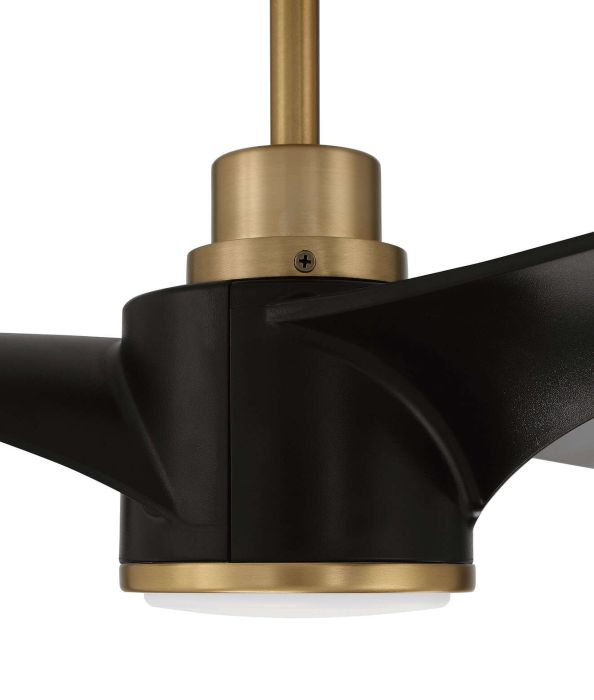 60" Phoebe in Flat Black/Satin Brass w/ Flat Black Blades Ceiling Fan CRAFTMADE