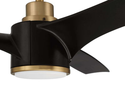 60" Phoebe in Flat Black/Satin Brass w/ Flat Black Blades Ceiling Fan CRAFTMADE