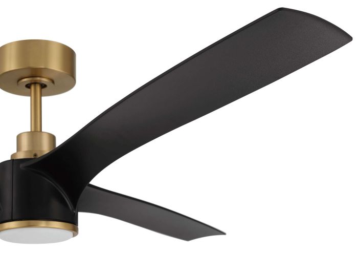 60" Phoebe in Flat Black/Satin Brass w/ Flat Black Blades Ceiling Fan CRAFTMADE