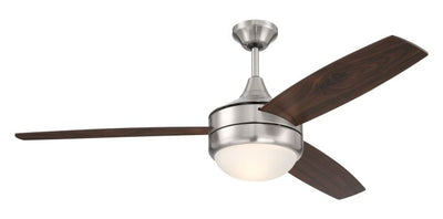 52" Phaze II 3-Blade in Brushed Polished Nickel w/ Walnut/Dark Oak Blades Ceiling Fan CRAFTMADE