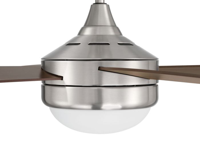 52" Phaze II 4-Blade in Brushed Polished Nickel w/ Walnut/Dark Oak Blades Ceiling Fan CRAFTMADE