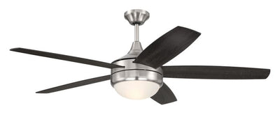 52" Phaze II 5-Blade in Brushed Polished Nickel w/ Brushed Nickel/Greywood Blades Ceiling Fan CRAFTMADE