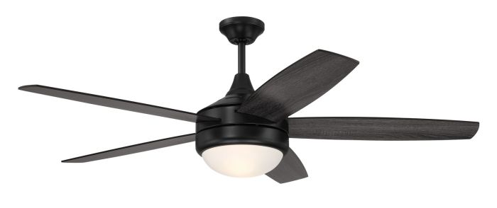 52" Phaze II 5-Blade in Flat Black w/ Flat Black/Greywood Blades Ceiling Fan CRAFTMADE