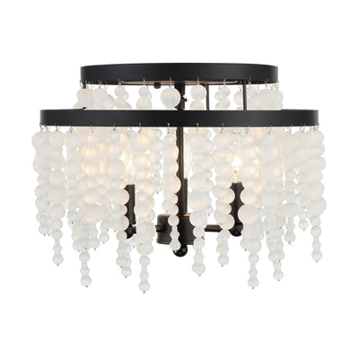 Poppy 3 Light Matte Black Semi Flush Mount Semi Flush Crystorama