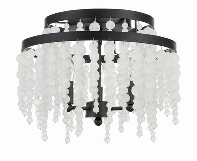 Poppy 3 Light Matte Black Semi Flush Mount Semi Flush Crystorama