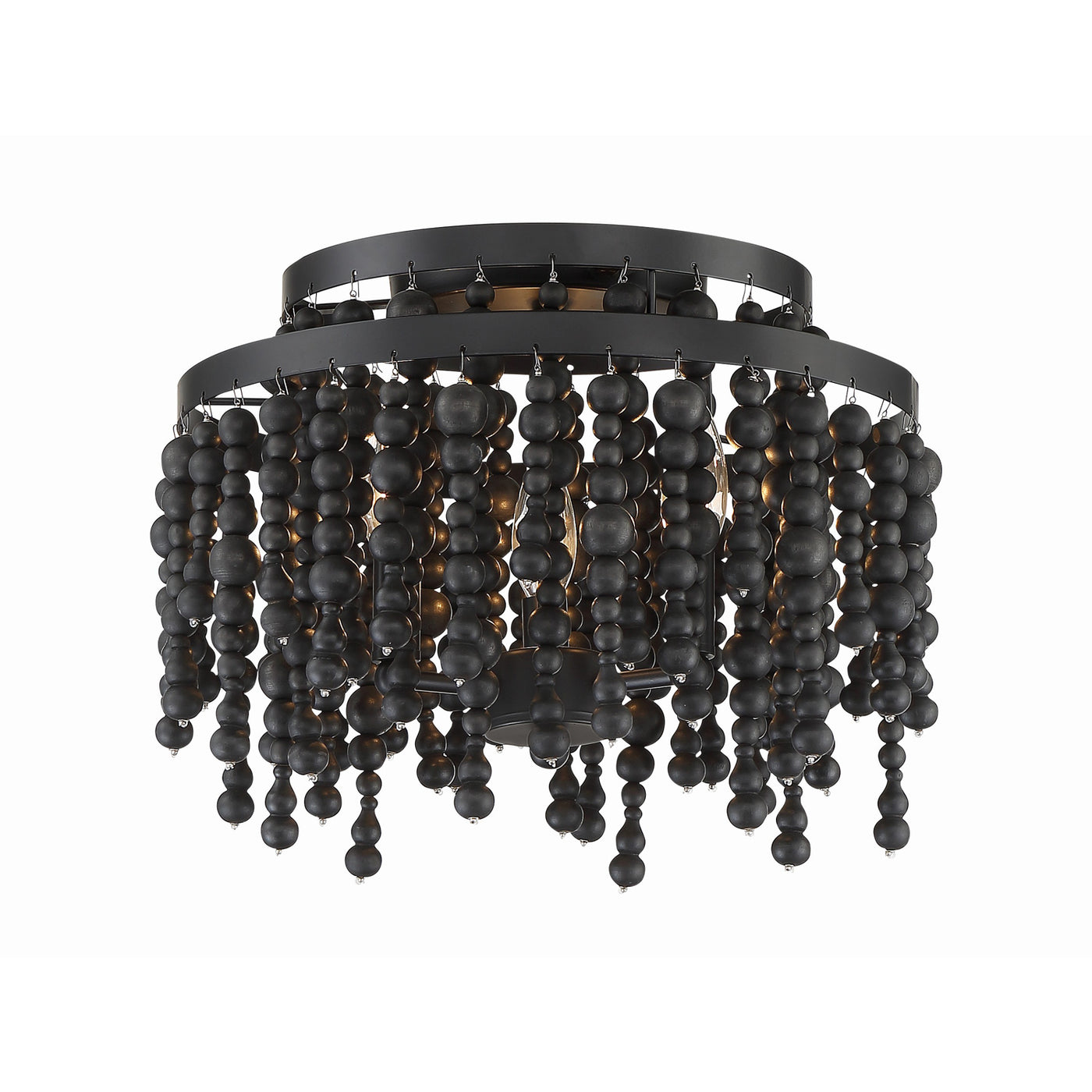 Poppy 3 Light Matte Black Semi Flush Mount Semi Flush Crystorama