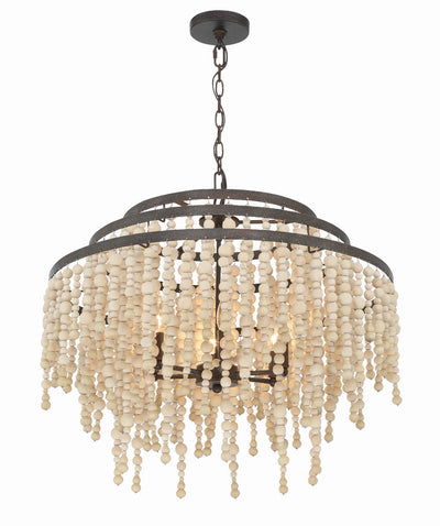 Poppy 6 Light Forged Bronze Chandelier Chandelier Crystorama