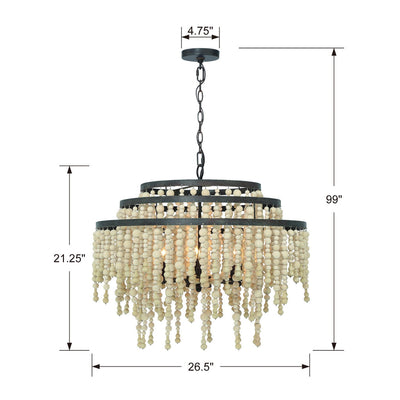 Poppy 6 Light Forged Bronze Chandelier Chandelier Crystorama